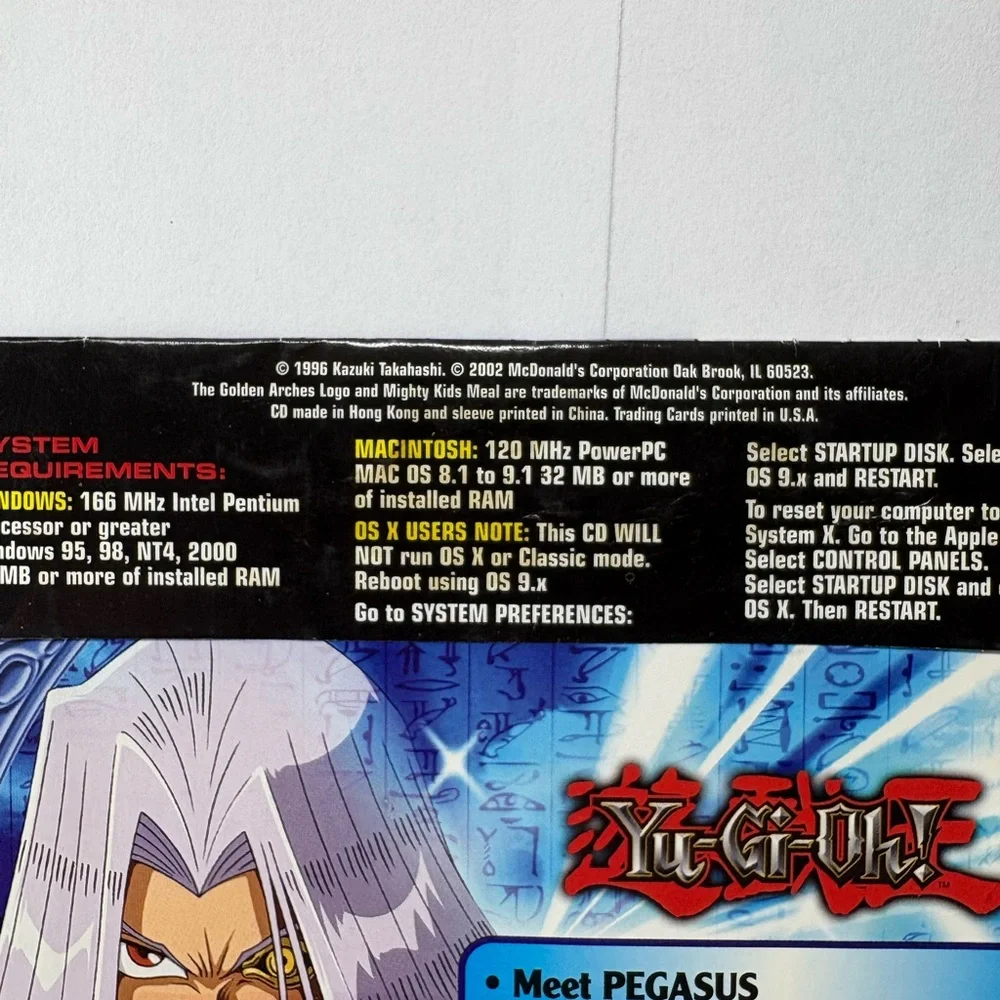 MIGHTY KIDS MEAL YU-GI-OH! MAXIMILLION PEGASUS CD 11921